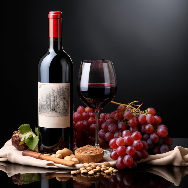 Premium AI Image photo of a wine counter with grapes and seeds
