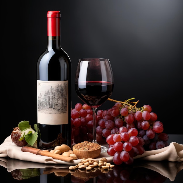 photo of a wine counter with grapes and seeds