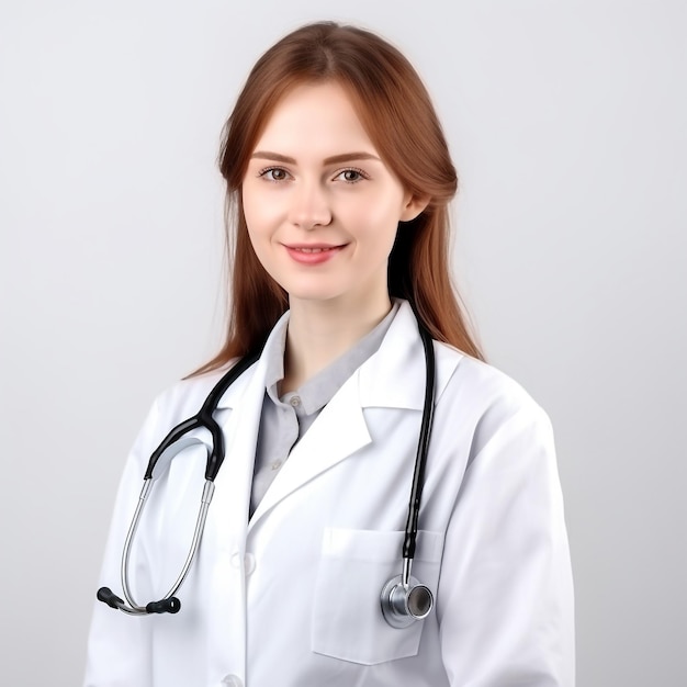 Photo of woman doctor with smile face generative ai