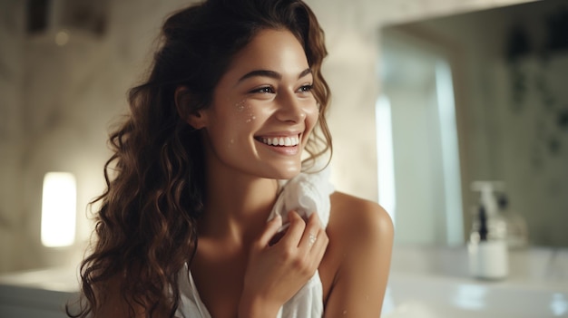 photo woman doing her selfcare ritual generated by AI