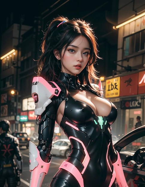 a photo of a woman in the future of cyber Female