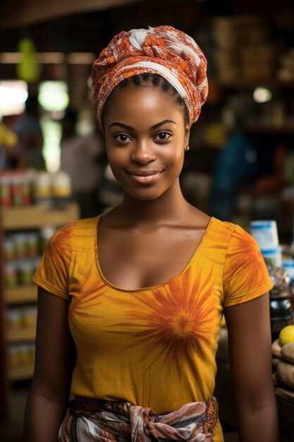 Photo a woman in the market