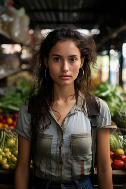 Photo a woman in the market