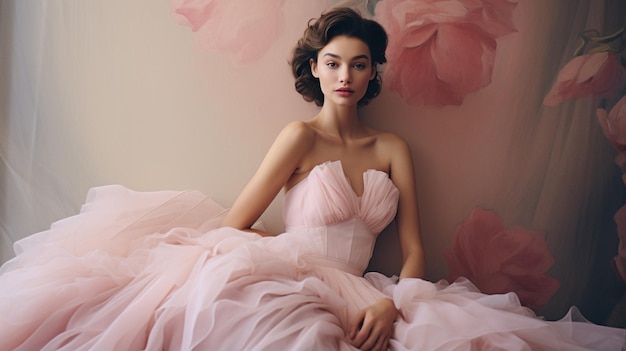 Photo of a woman in a pink dress