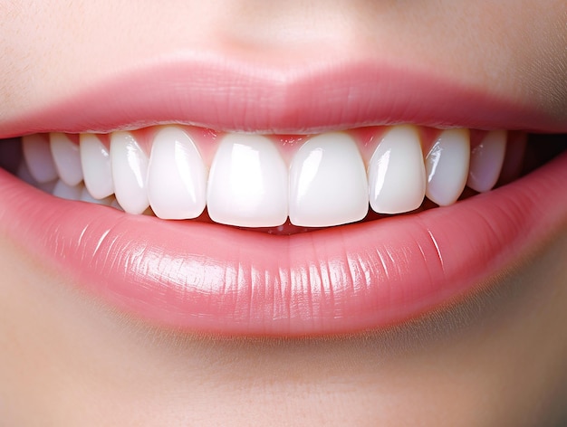 A photo of a woman's mouth with red lipstick