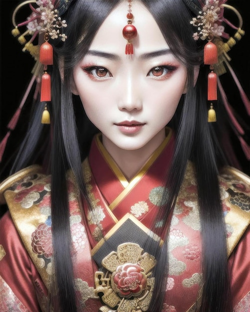 a photo of a woman wearing a Chinese dress