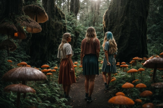 菌類の土地の女性の写真