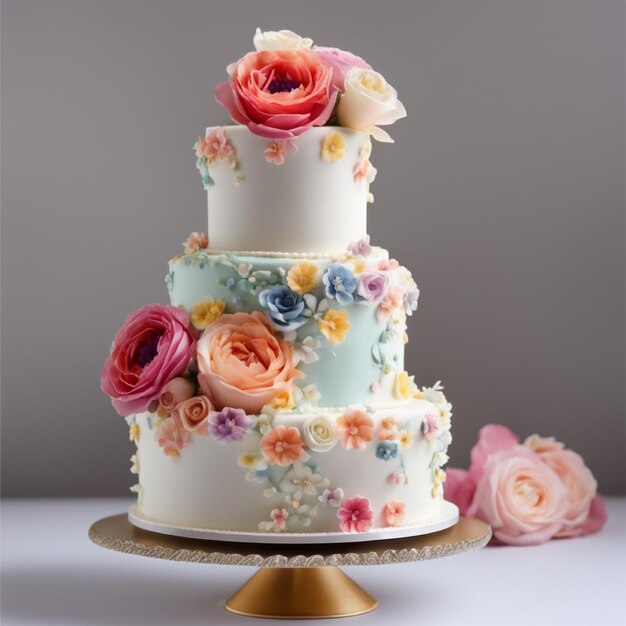 Photo wonderful wedding cake