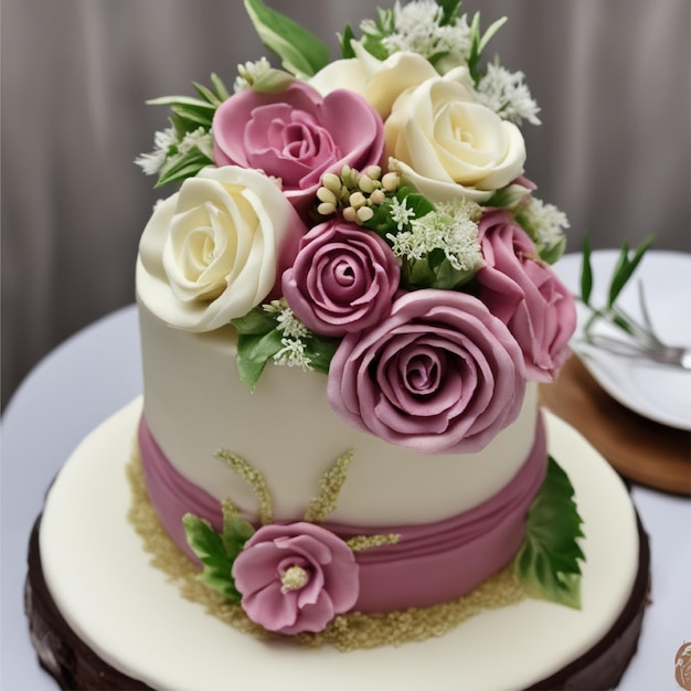 Photo wonderful wedding cake