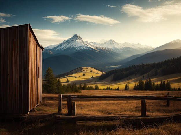 Foto foto di sfondo in legno paesaggio generativo ai