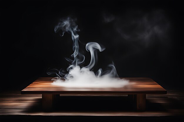 Фото деревянный пол на фоне дыма