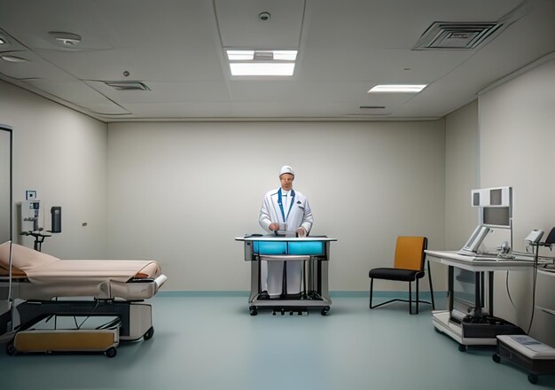 Photo photo of worker in hospital generative ai