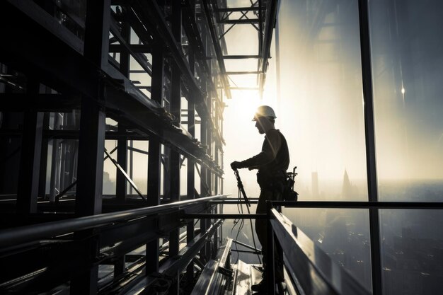 Photo a worker wearing hard hat