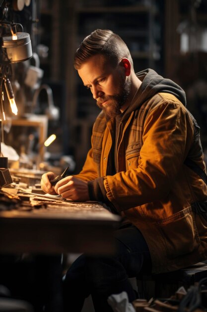 Photo a worker with factory background