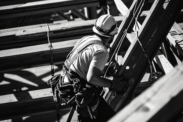 Photo photo working hard building man construction