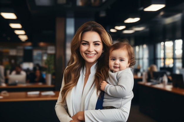 Foto foto di una madre che lavora