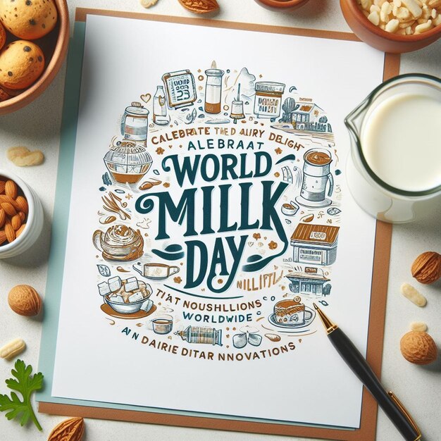 Photo photo world milk day celebration