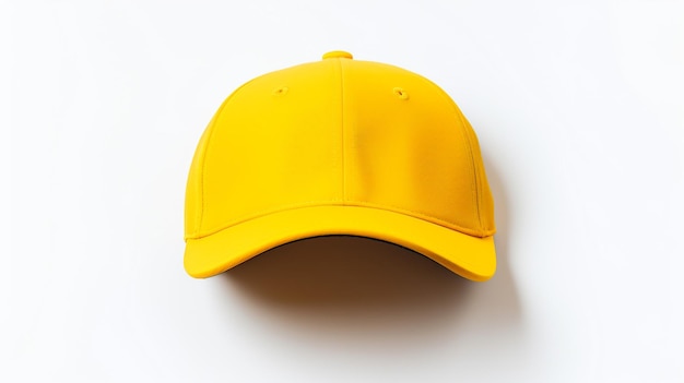 Photo of Yellow Cycling Cap isolated on white background