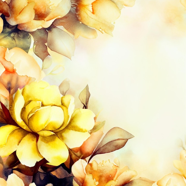 白で隔離される黄色の花の花柄のデザインの写真