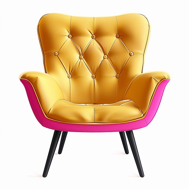 Фото желтого недавно современного стула на изолированном фоне