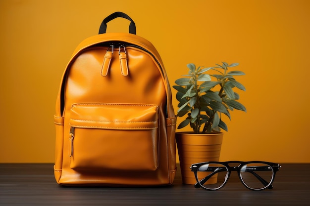 photo of yellow school bag for back to school