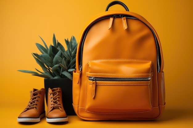 photo of yellow school bag for back to school