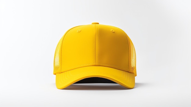 Photo of Yellow Trucker Cap isolated on white background