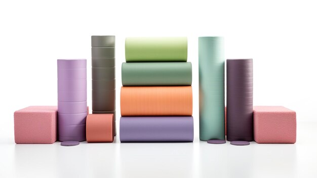 A photo of Yoga Blocks and Foam Rollers