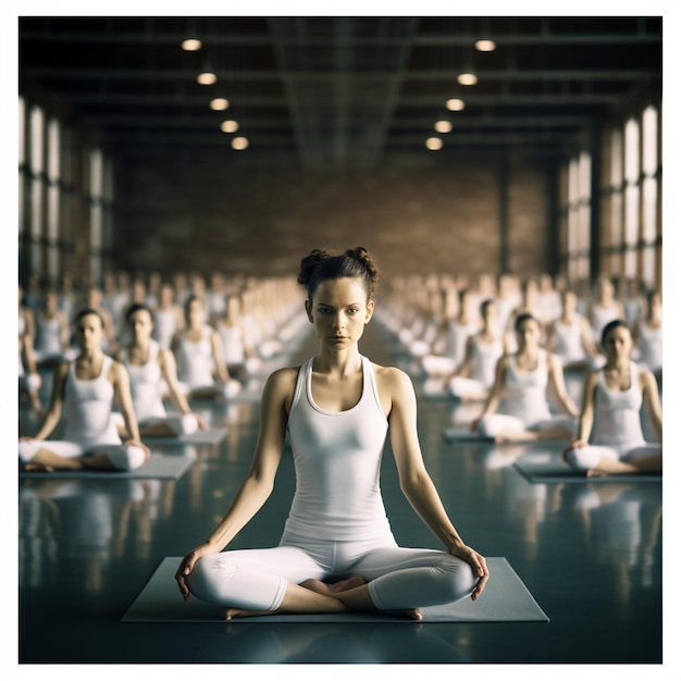 Photo yoga practice exercise class concept