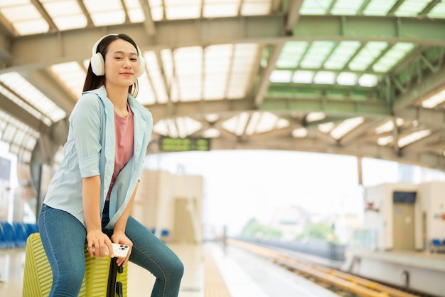 Photo of young Asian woman travel