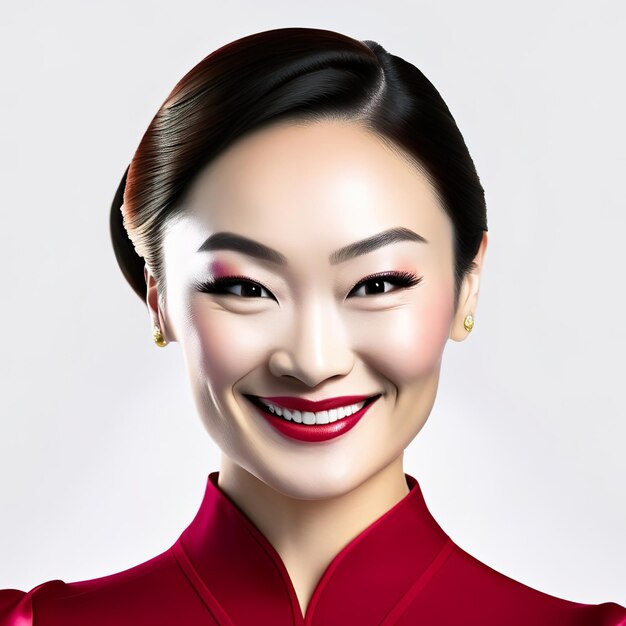 Photo photo of young asiatic woman with perfect skin generative ai