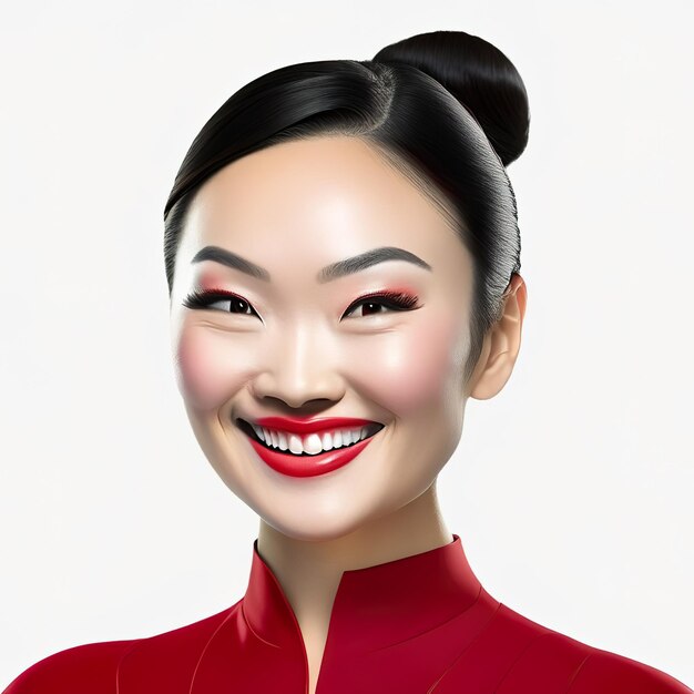Photo photo of young asiatic woman with perfect skin generative ai