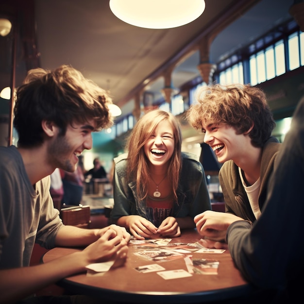 photo of young friends having fun