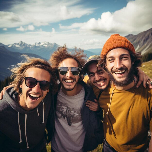 photo of young friends having fun