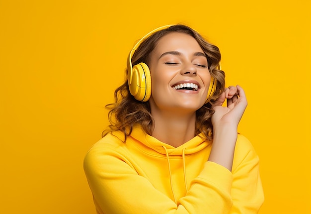Photo of young girl and boy African girl and boy listen to music by headphones with smile