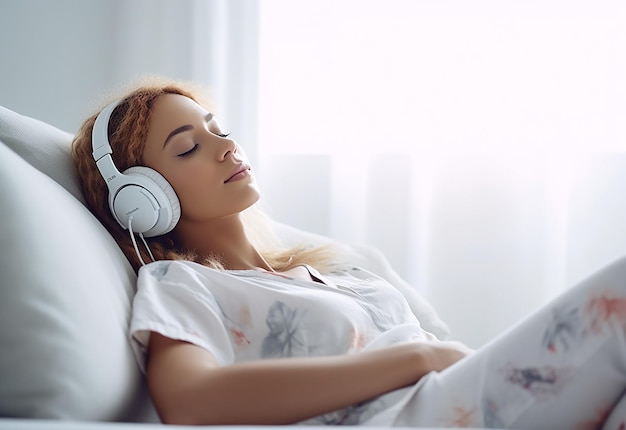 Photo of young girl and boy African girl and boy listen to music by headphones with smile