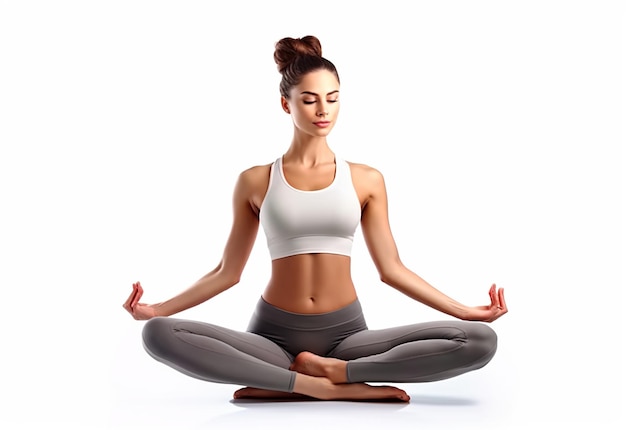 Photo of young lady doing yoga activity