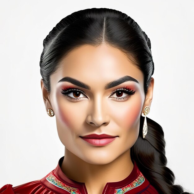 Photo photo of young latin woman with ideal skin for beauty products generative ai