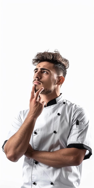 Photo of Young Male Chef Confident and Reflective