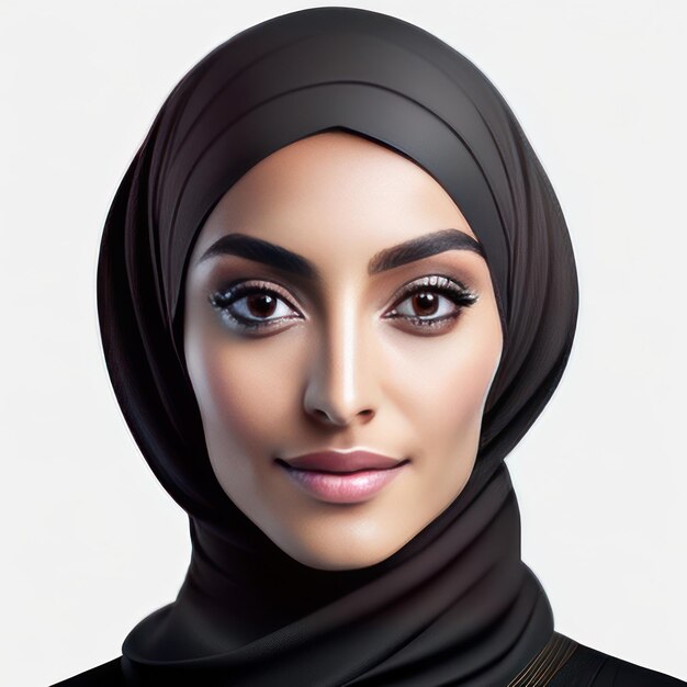 Photo of young muslim woman with perfect skin Generative AI