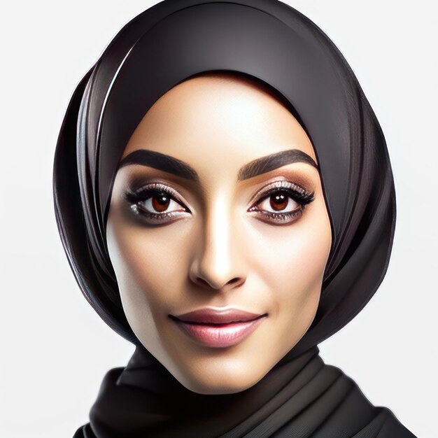 Photo of young muslim woman with perfect skin Generative AI