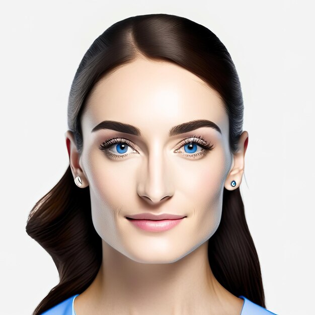 Photo of young woman with perfect skin Generative AI