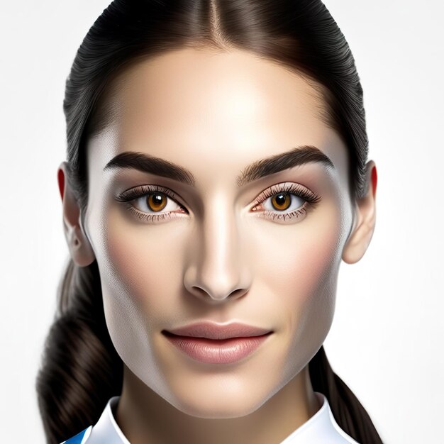 Photo of young woman with perfect skin Generative AI