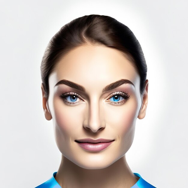 Photo of young woman with perfect skin Generative AI