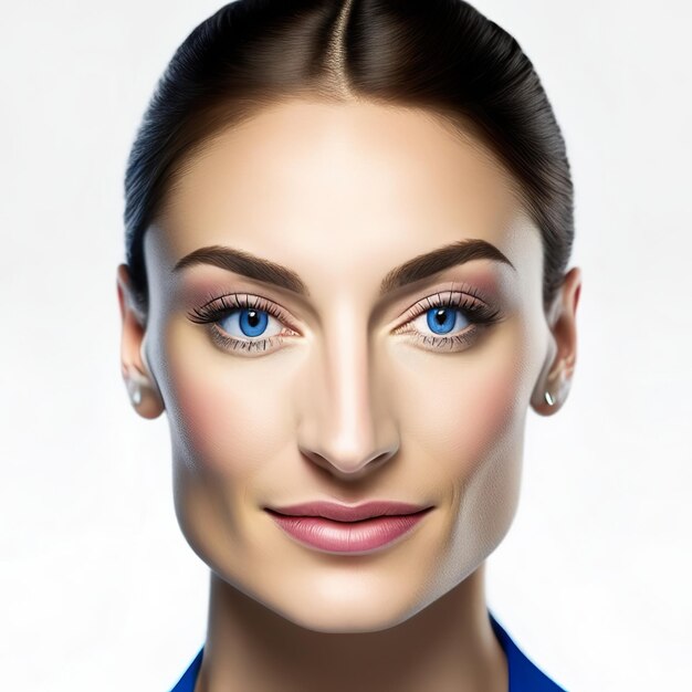 Photo of young woman with perfect skin Generative AI