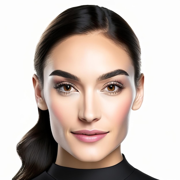 Photo photo of young woman with perfect skin generative ai