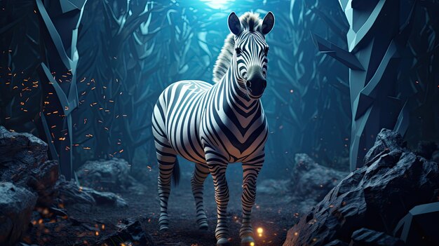 Photo of a zebra in a forest
