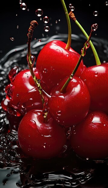 photografi cherry with water