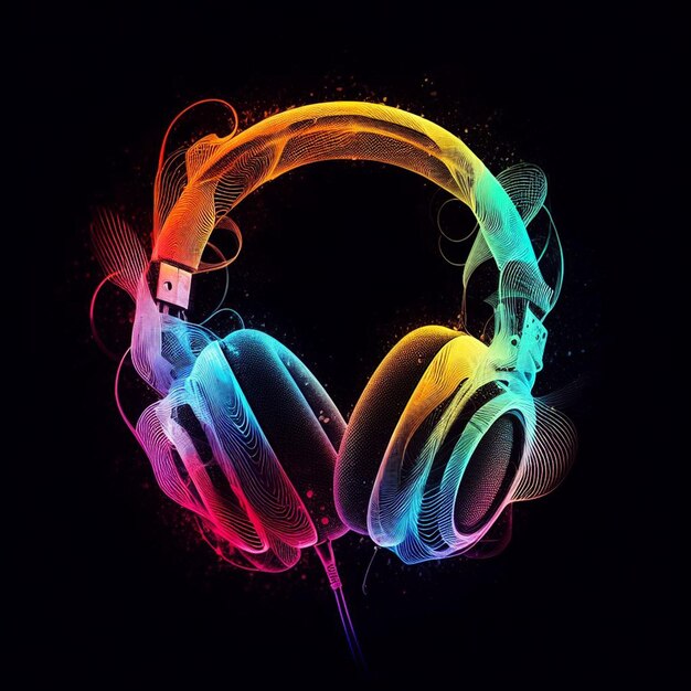 a photogram multicolored of headphone