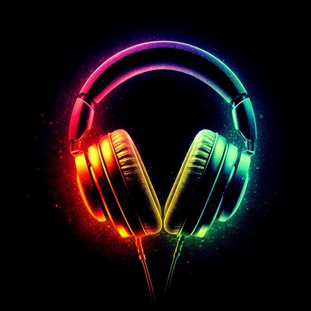 Photo a photogram multicolored of headphone